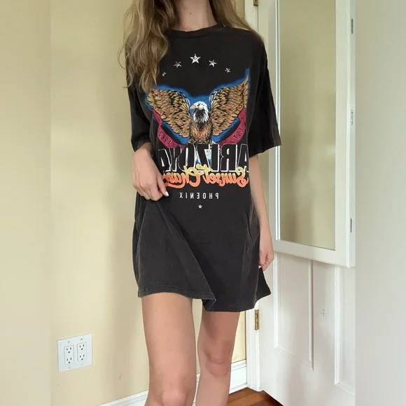 Princess Polly Black Graphic T-Shirt Dress with Eagle Design - Picture 4 of 9